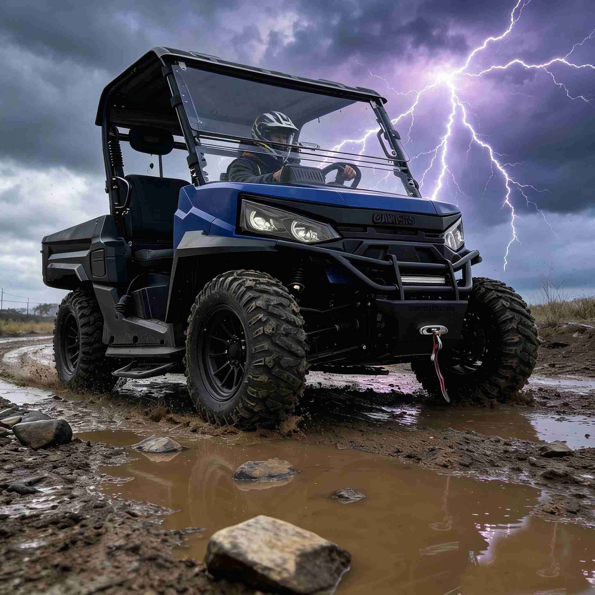 Lit de cargaison électrique de la batterie 350kg de la batterie 350kg UTV 4WD 4WD de moteur à courant alternatif de 10KW