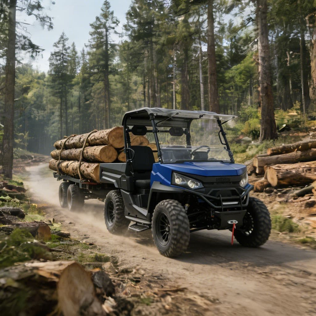 UTV électrique 4 roues motrices pour chantier de chasse, batterie au Lithium 73.6V PKE sans clé