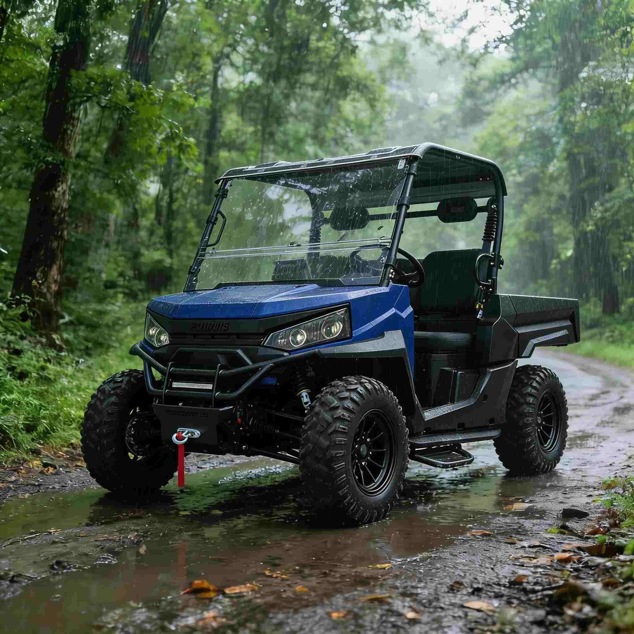 UTV électrique 4WD pour la chasse, puissance maximale de 20 kW, remorquage de 1 000 kg